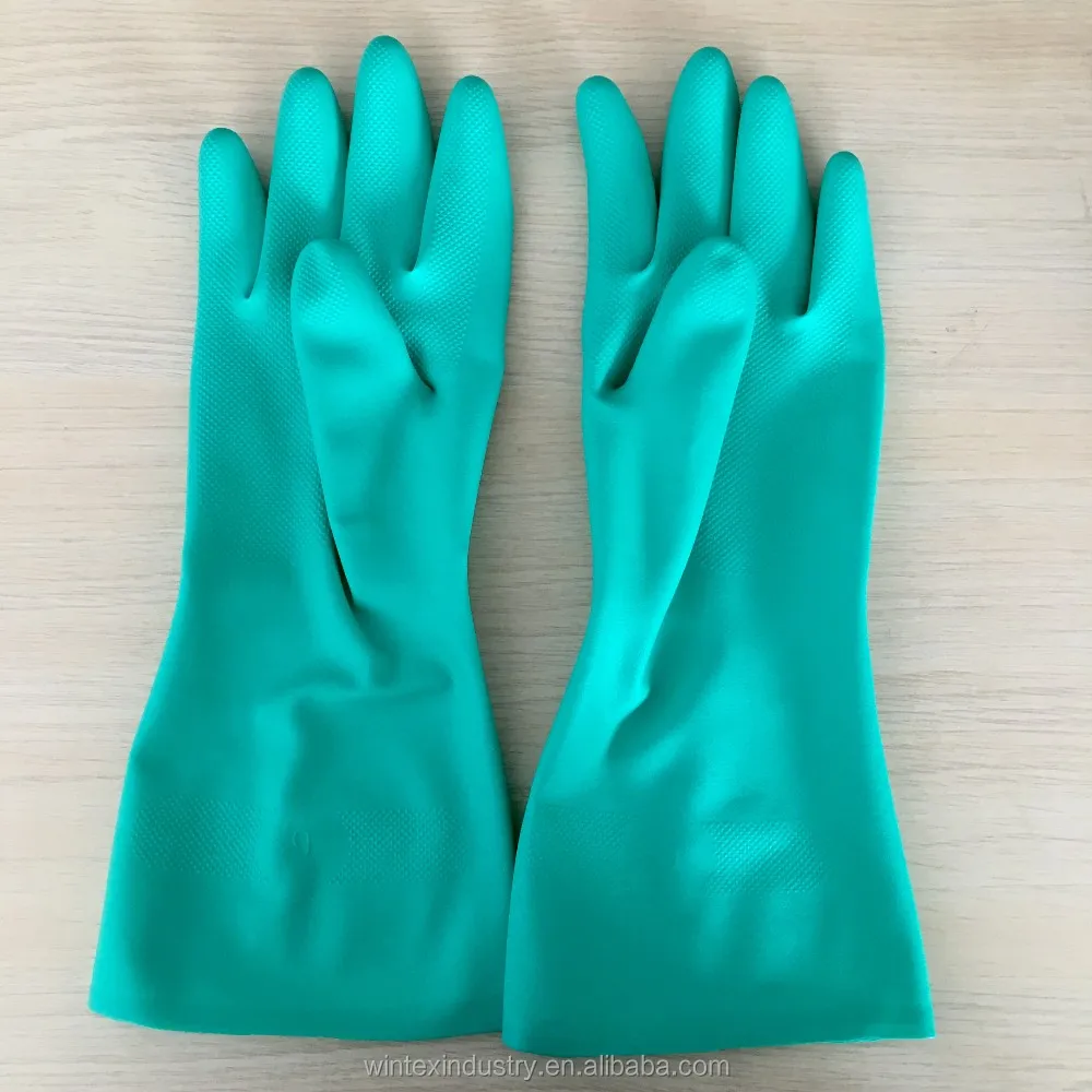 En 374&en 388 Tested Geen Nitrile Chemical Resistant Glove Buy Green