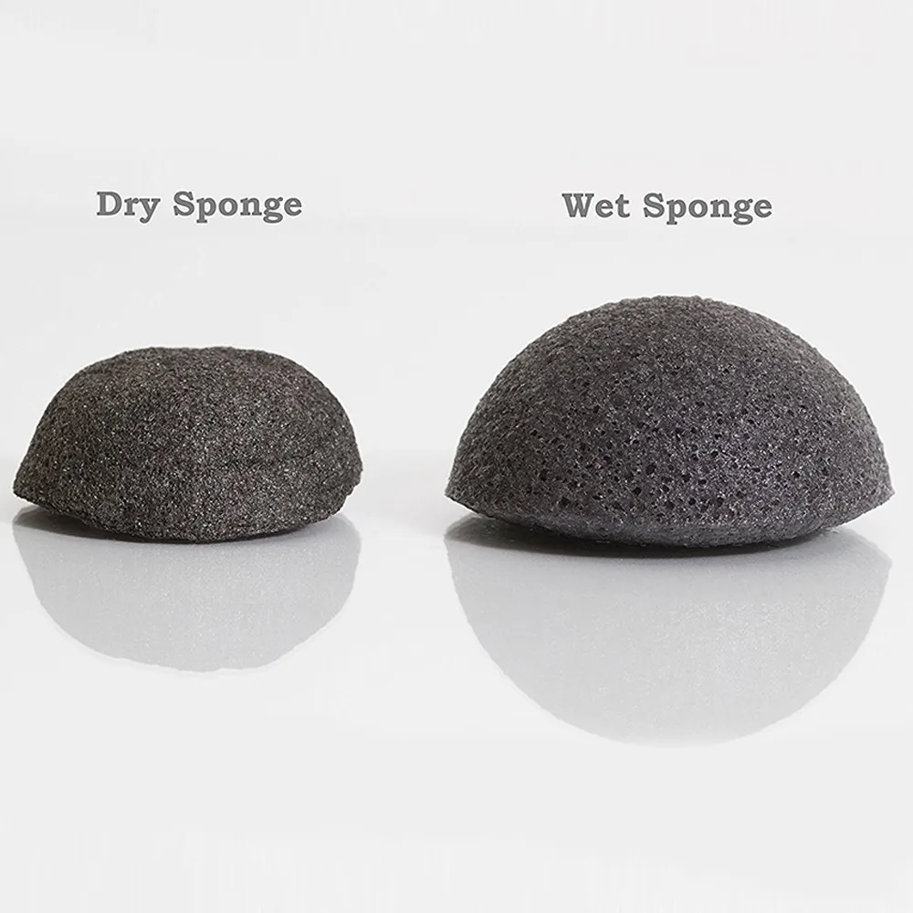 2 Pcs Konjac Sponge Activated Bamboo Charcoal Wholesale 100 Organic