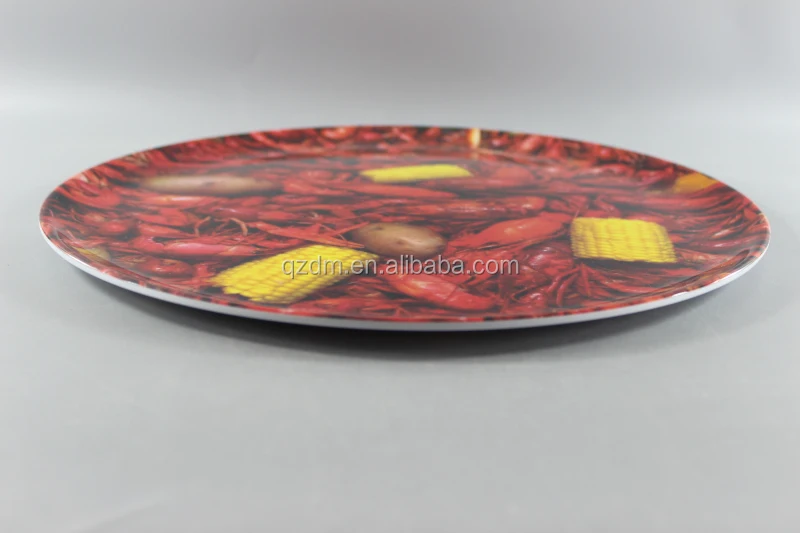 Melamine Round Plate Plastic Party Dishes Langouste print