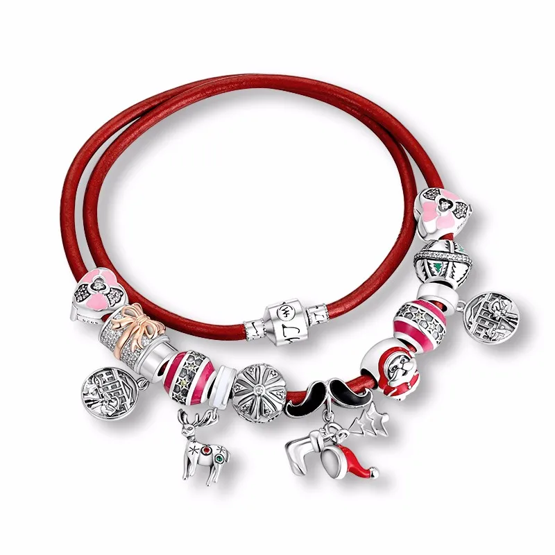 10pcs red crystal glass charm beads fit european snake chain