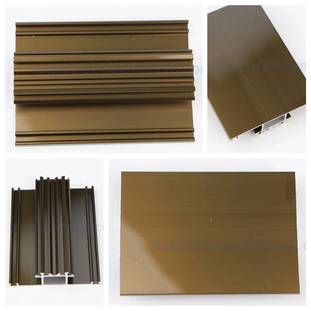 Champagne electrophresis anodized aluminum profile to make window and  door muntin