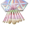 2018 New Pretty 8pcs Crystal Make Up Kit Diamond Shape Bag Rhinestone Refillable Makeup Brush Set