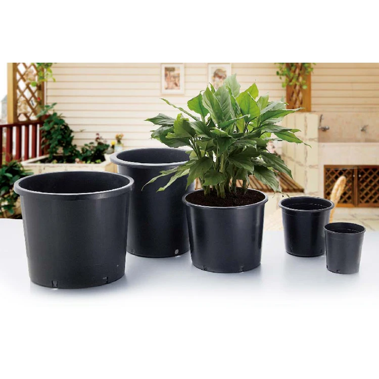 4 6 8 Inch Black Plastic Nursery Square Flower Pots 4 6 8 Inch Black Plastic Nursery Square
