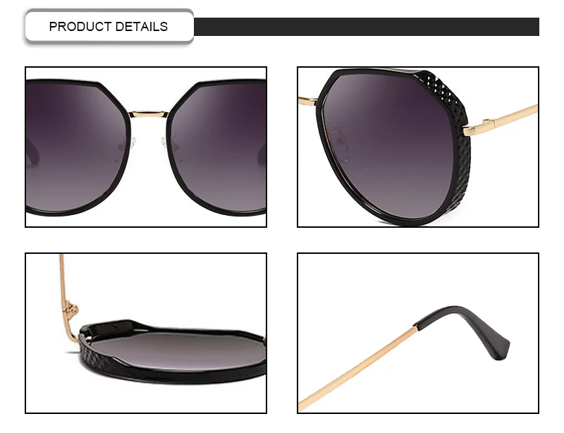 Vintage OEM Size Polygonal UV400 Round Designer Frame Women Sunglasses