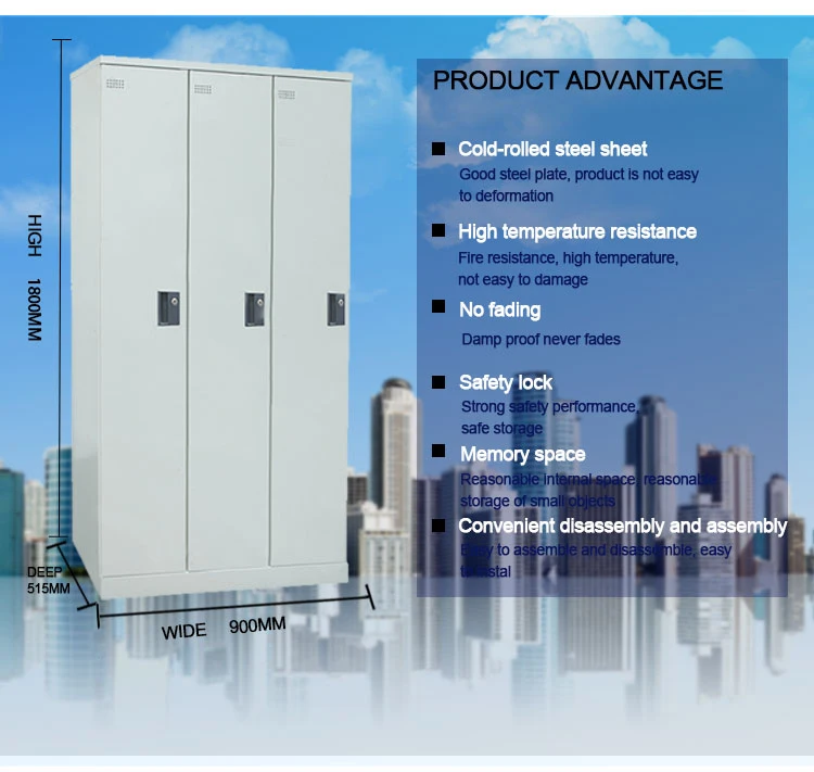 3 Door Metal Steel Wardrobe Godrej Almirah Designs With Cheap Price