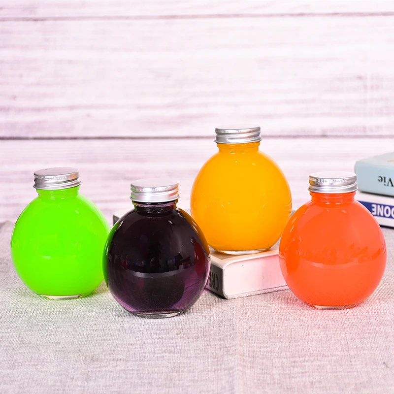 youcheng 500毫升短颈磨砂玻璃果汁饮料饮料瓶带盖