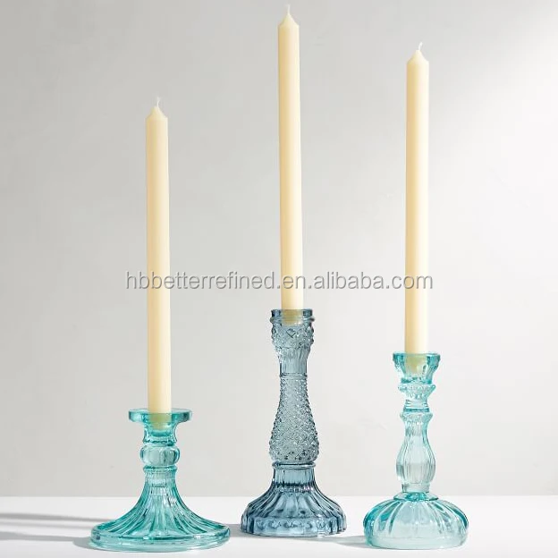 Blue Vintage Pressed Glass Taper Candle Holders Buy Glass Taper Holdersglass Taper Candle 0355