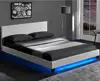 Home Furniture Modern Leather King Size Platform Upholstered Wooden Bed Package in one box