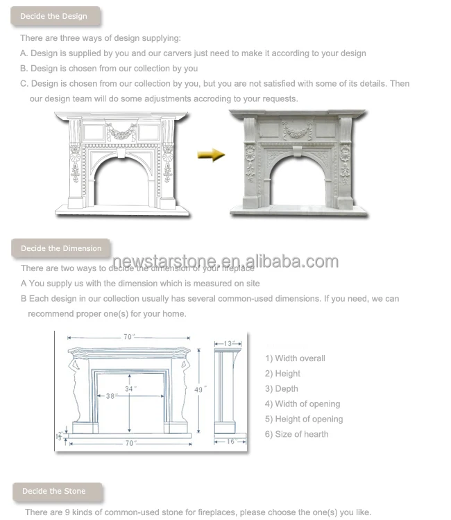 Chimenea De Decoración De Piedra Para El Hogar,Diseño Prefabricado