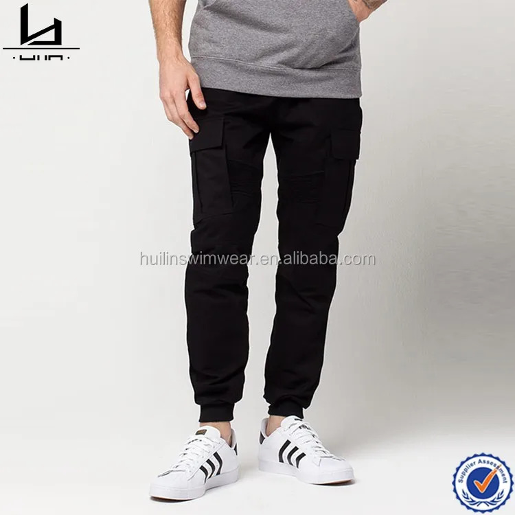 mens plain black joggers