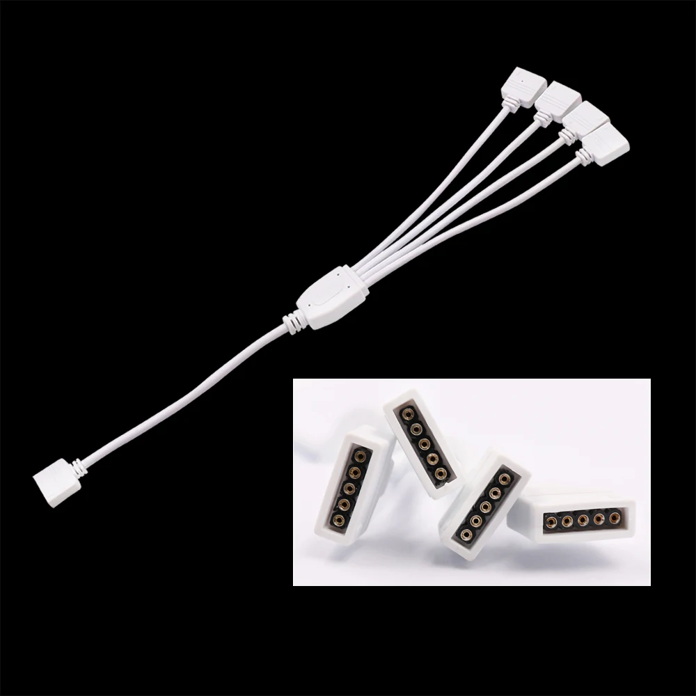 5 Pin Rgbw Connector 1 In 2 3 4 Splitter Female Extension Wire Cable For Rgb Led Strip Buy 5 