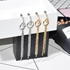 Kaimei fashion jewelry women 2019 new long snake chain brass tassel dangle drop hanging earrings for women jewelry