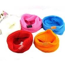 Children’s Muffler Autumn Summer and Winter Warm Scarf Children Baby Boy Girls Knitted O-Scarf ,kids candy warm neck bib scarf