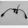 3 core black waterproof T splitters,15mm diameter,3-2-3 core