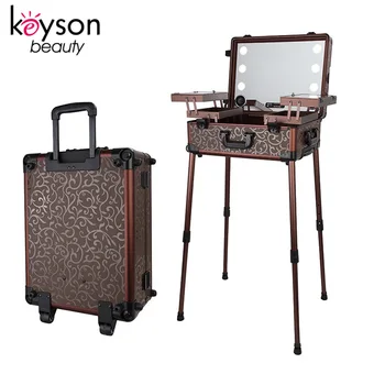 makeup studio case lighted keyson rolling larger