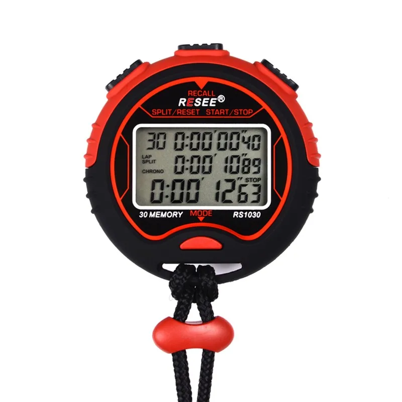 Resee High Quality Oem Commission Stopwatch Timer 30 Laps Memory Led Display Electronic Digital