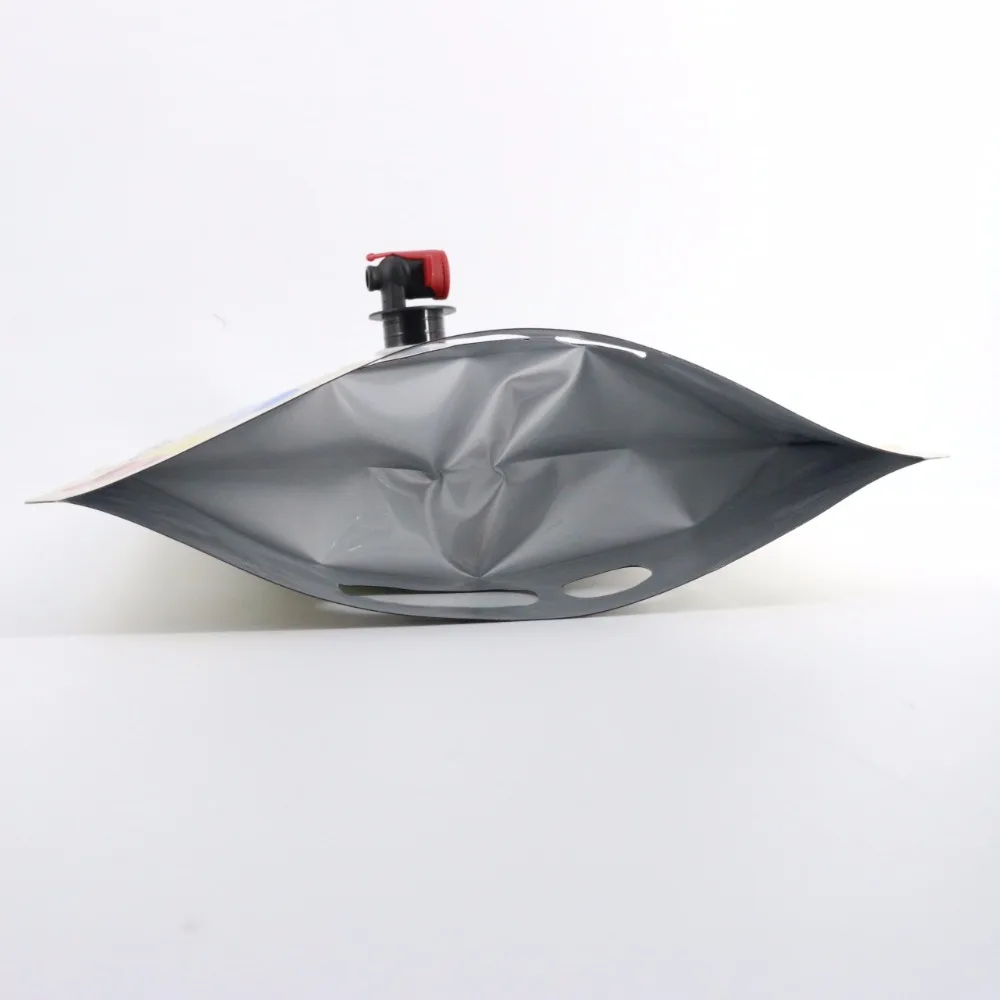 Top And Bottom Double Gusset Round Base Pouchup Bag,3l Wine Apple