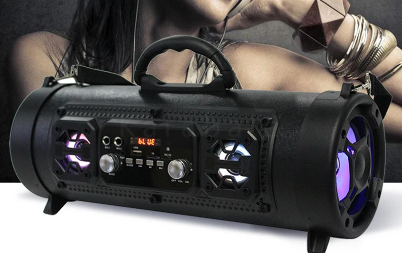 Hifi Portable wireless Speaker FM Radio Move KTV 3D Sound system Sound bar sub woofer portable column FM radio speaker - ANKUX.COM