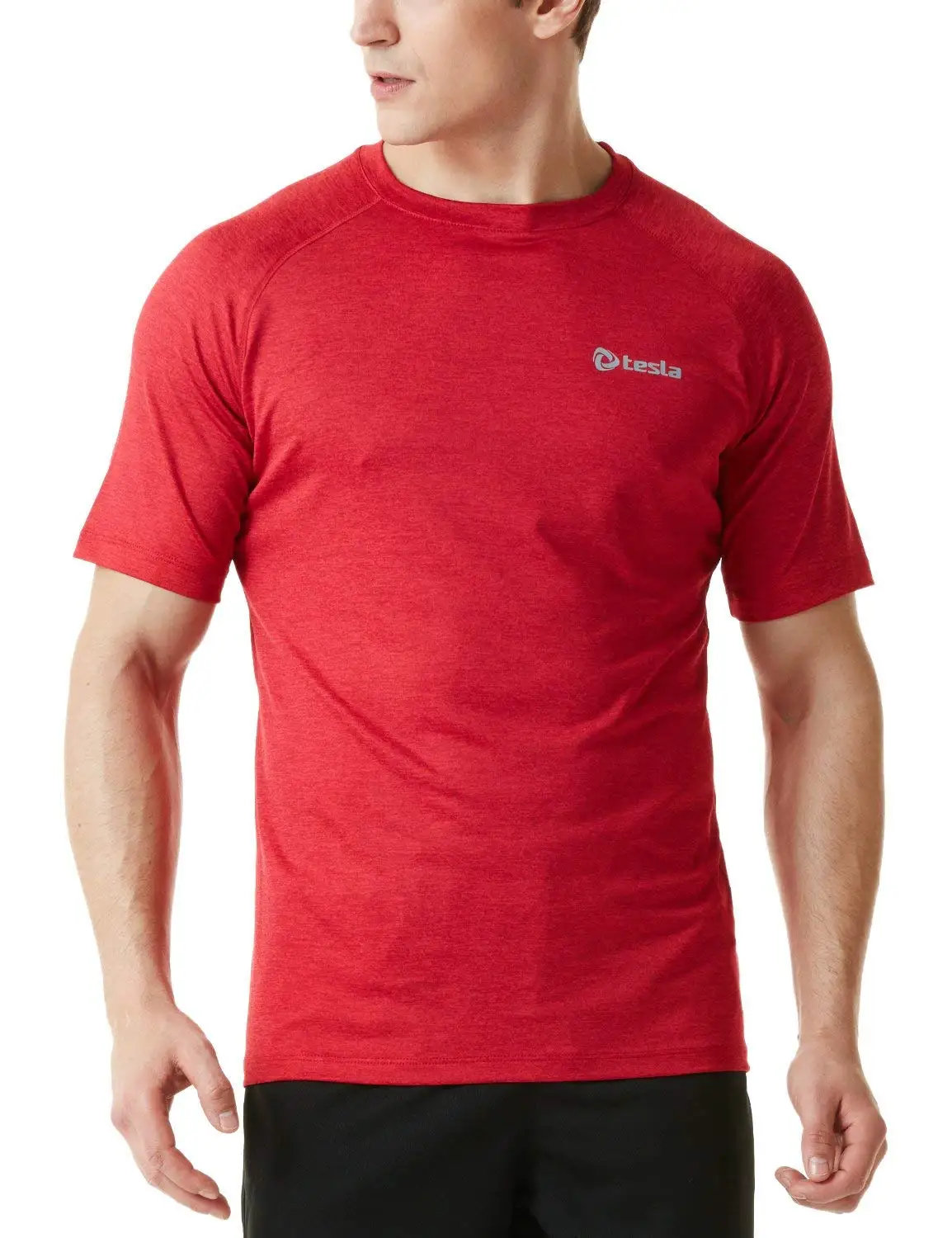 Tesla Men's HyperDri Short Sleeve T-Shirt Athletic Cool Running Top TM-MTS04