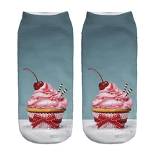 Free Shipping Hot Sale 3D Socks Pink Cherry Pattern Cozy Socks Thin Comfortable Socks