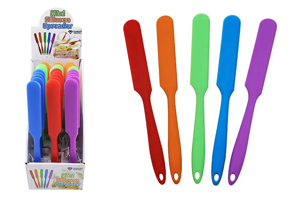 Kxtffeect 4Pcs Silicone Cake Cream Butter Spatula Random Color Butter Smooth Flat Scraper Spreader