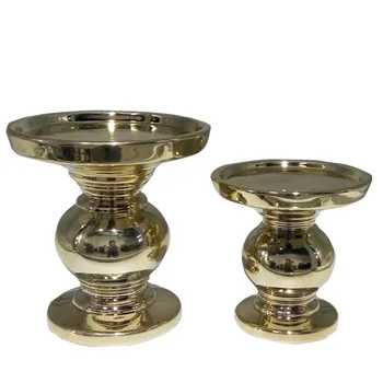 gold pillar candle holders