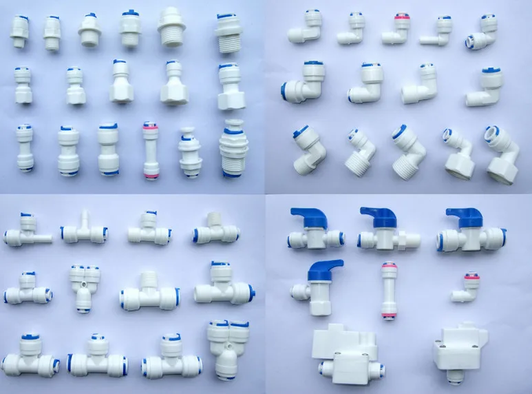 Plastic 3/8" OD Quick Connect Push In to Connect Water Tube Fitting