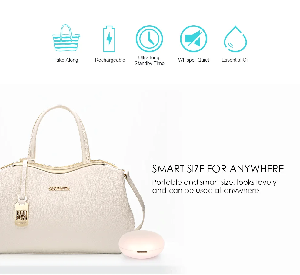 Mini Ultrasonic Cool Mist Aroma Humidifier,0.2ml Electric Essential Oil