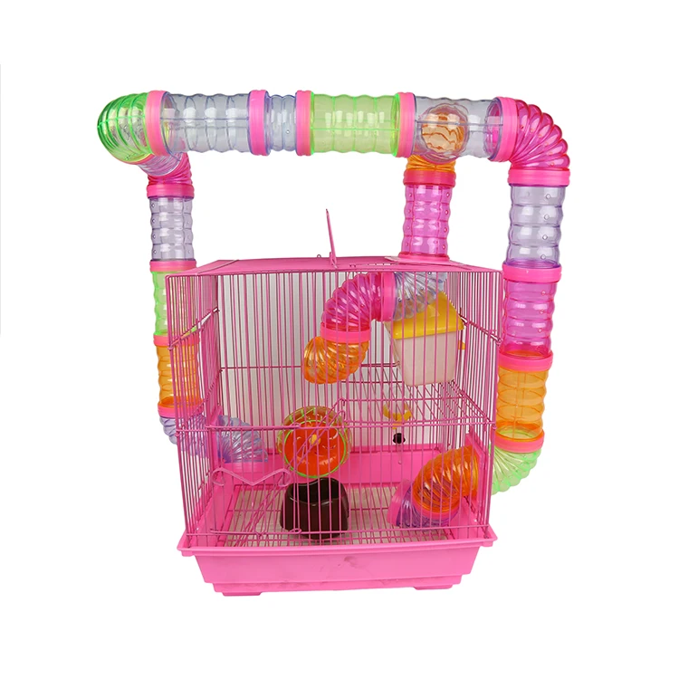 Pet Small Animal Cage For Hamster,Two Tier Luxury Tunnel Hamster Cage