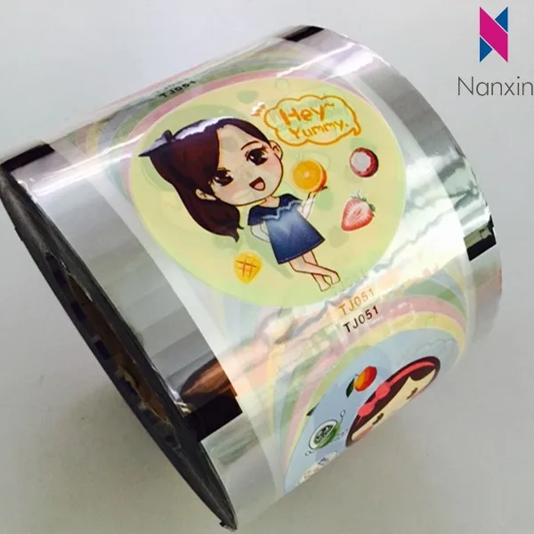 papular roll film of fashion design/ cover film for plastic cups