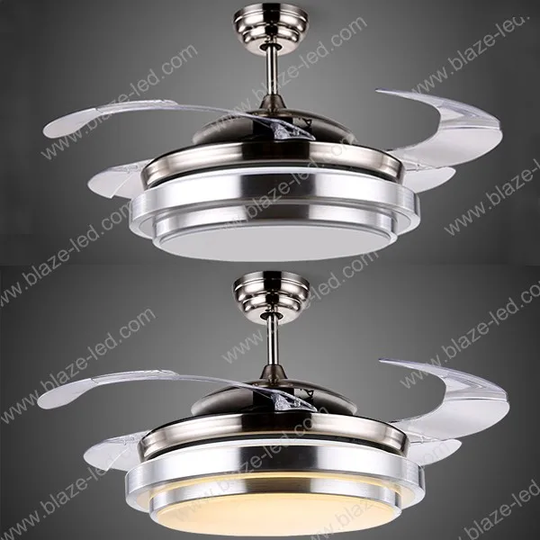 ceiling fan 20 watt with led lights hidden blades modern