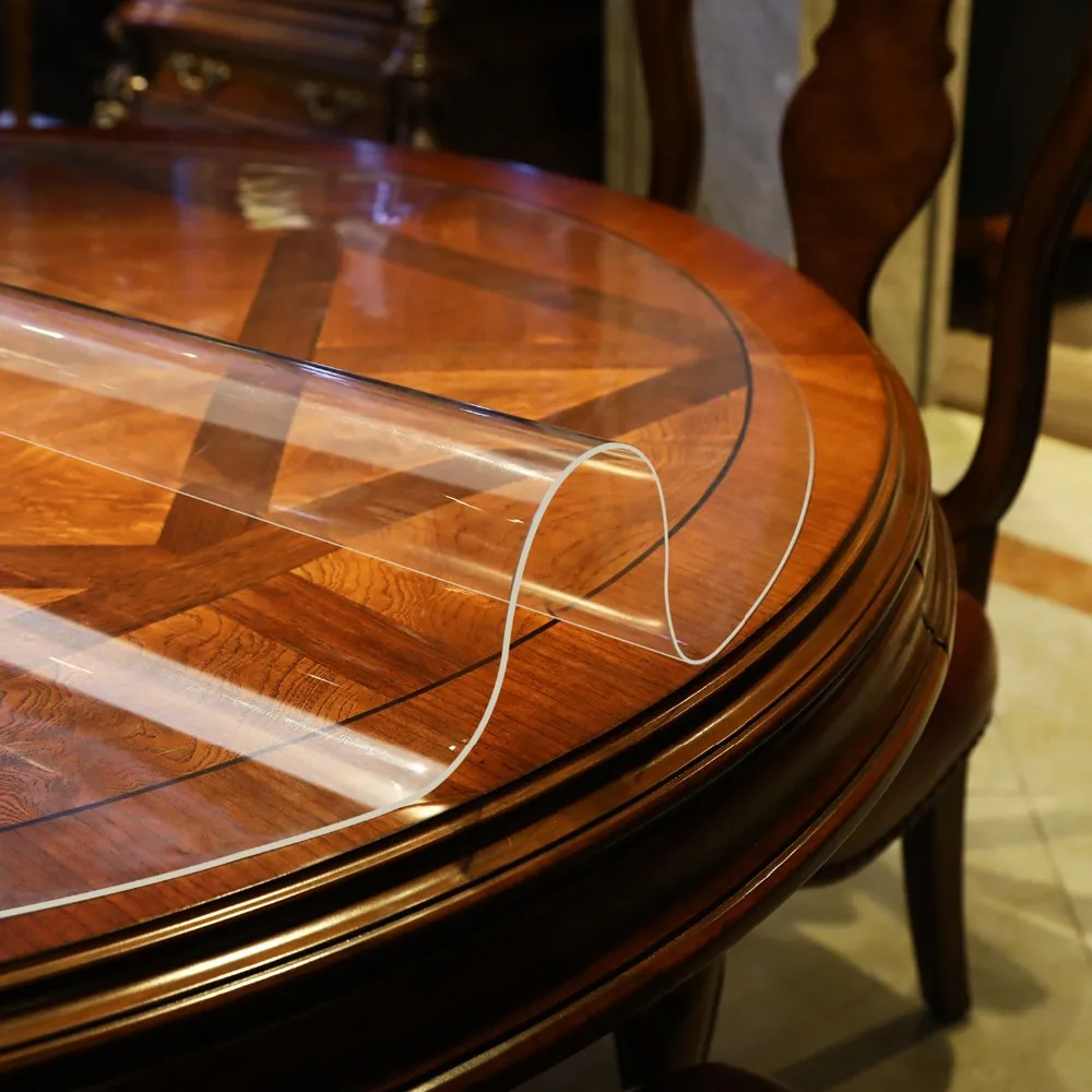 Bubm Clear Plastic Round Table Cover Protector Custom Dining Pvc