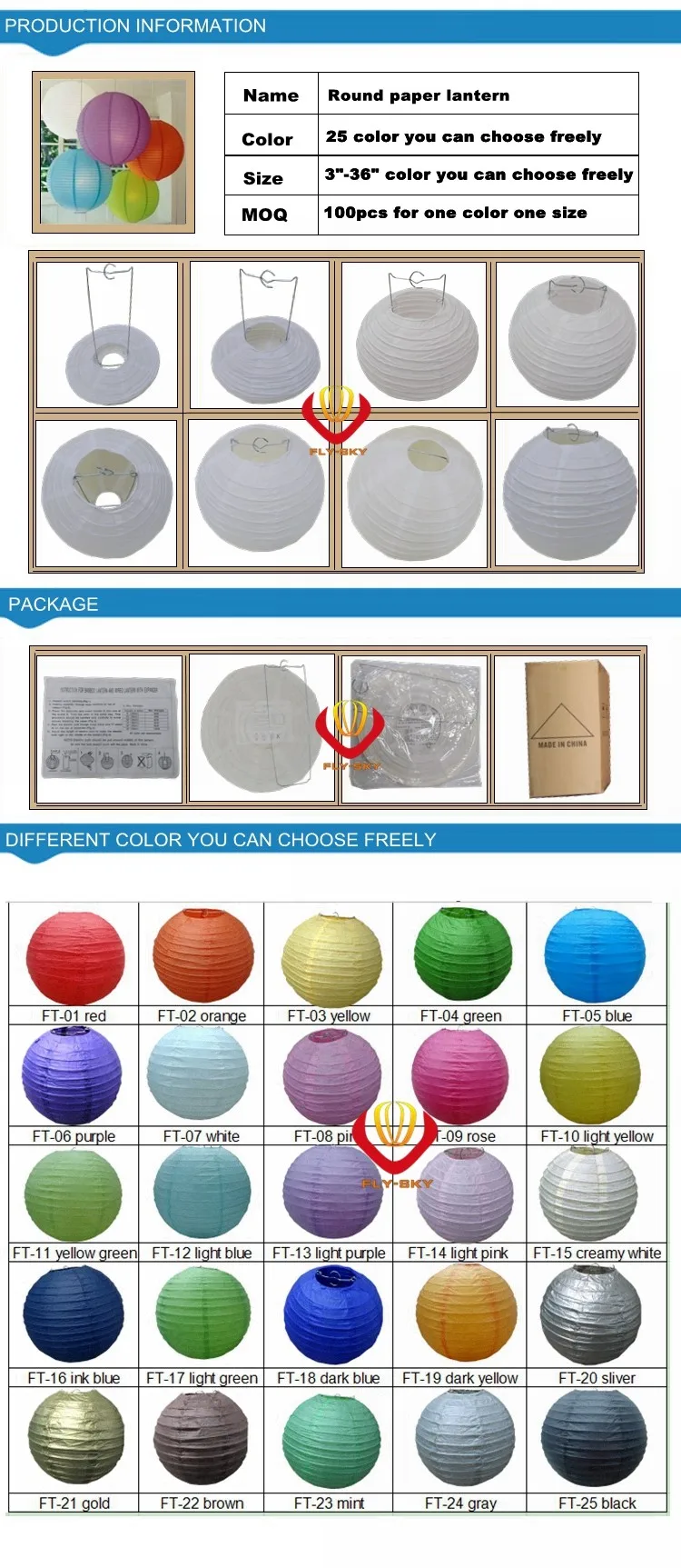 New Chinese Round Paper Lantern Paper Lamp White Lantern Wholesale 