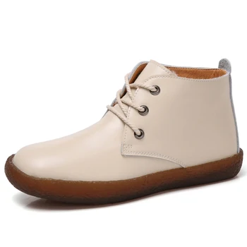 ladies flat lace up ankle boots