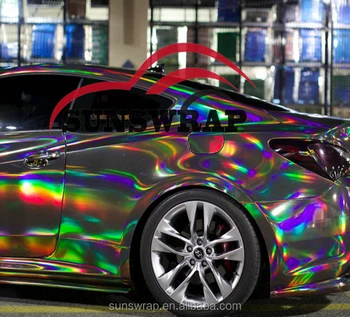 rainbow holographic chrome mirror vinyl 3m film glossy larger