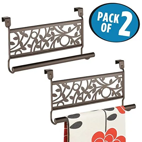 Mdesign Decorative Kitchen Over Cabinet Towel Bar Wieszaki Na