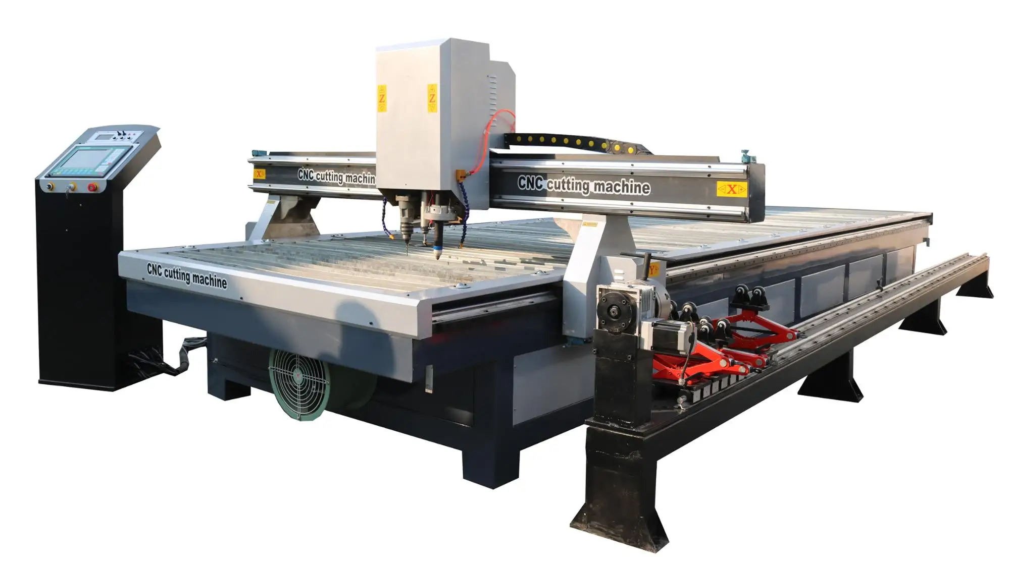 Cnc Plasma Cutting Machine With Rotary With Drilling Hole Head With