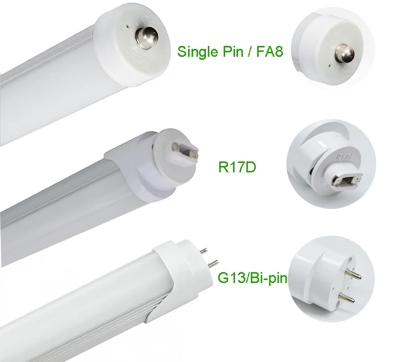 hot sell r17d  8ft led tube light fixture 2.4m 36W 40W 45W  50W 72W double ended power tube led light