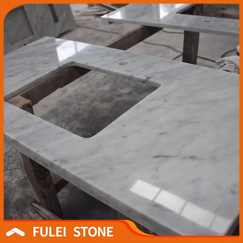 Laminate Bianco Carrara White Marble Countertops For American