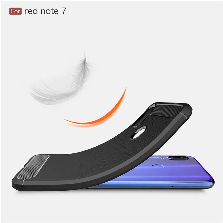 New Arrival Shockproof Carbon Fiber Case Cover for Redmi Note 7 TPU+PC case