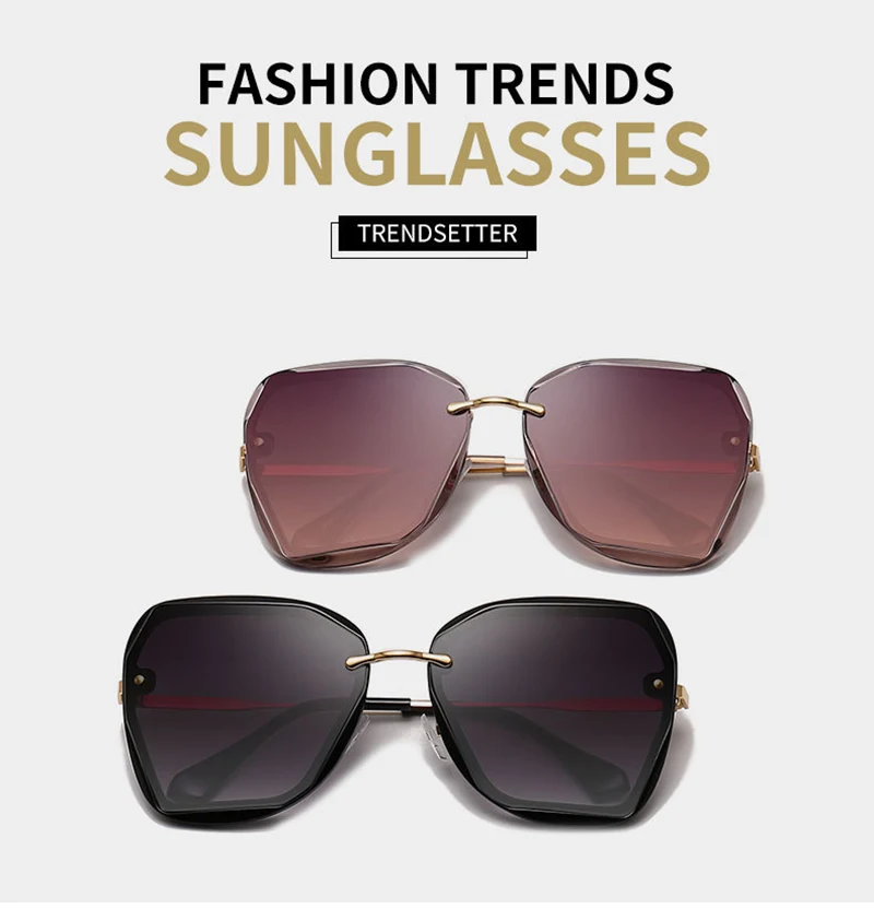 2019 Women Designer Round Frame Size Polygonal Custom Logo Sunglasses