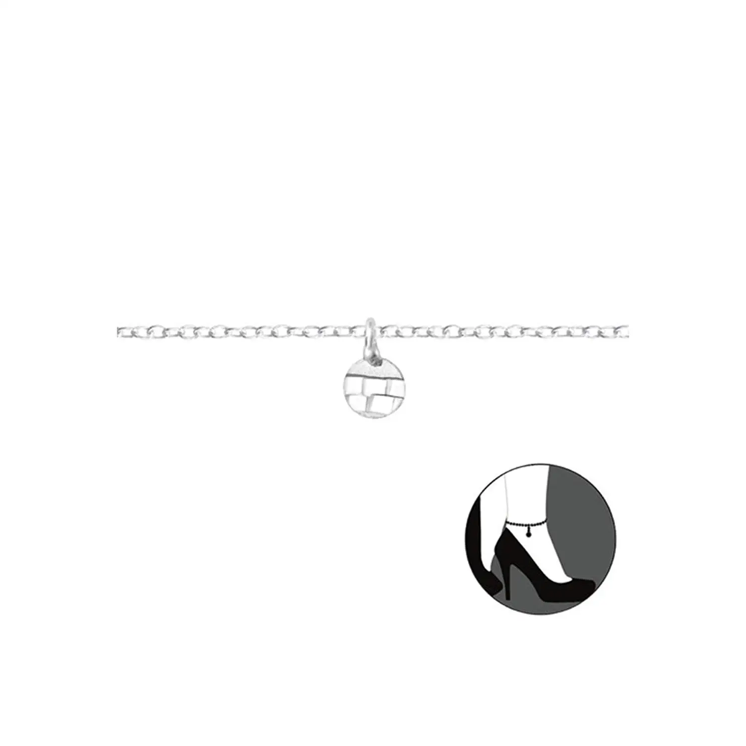 Liara - Circle Silver Anklets 925 Sterling Silver. Polished And Nickel Free