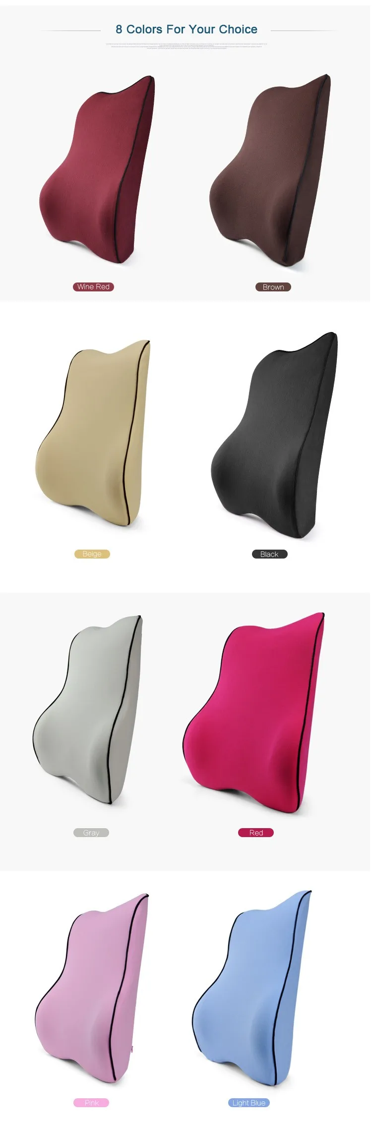 BYC Office Chair Cushion Memory Foam Lumbar Back Chair Cushion.jpg