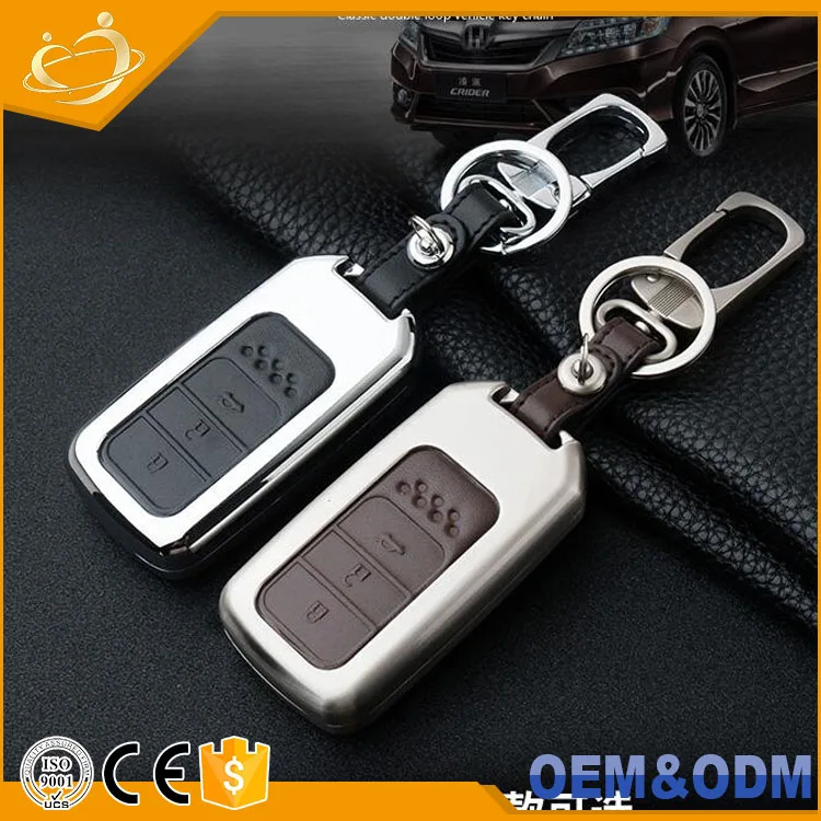 Honda smart key Genuine Leather smart case cover for Honda key chain fit Jazz Grace Jade Civic Odyssey Accord XR-V CR-V Vezel City Car-covers Car Stylin holder bag