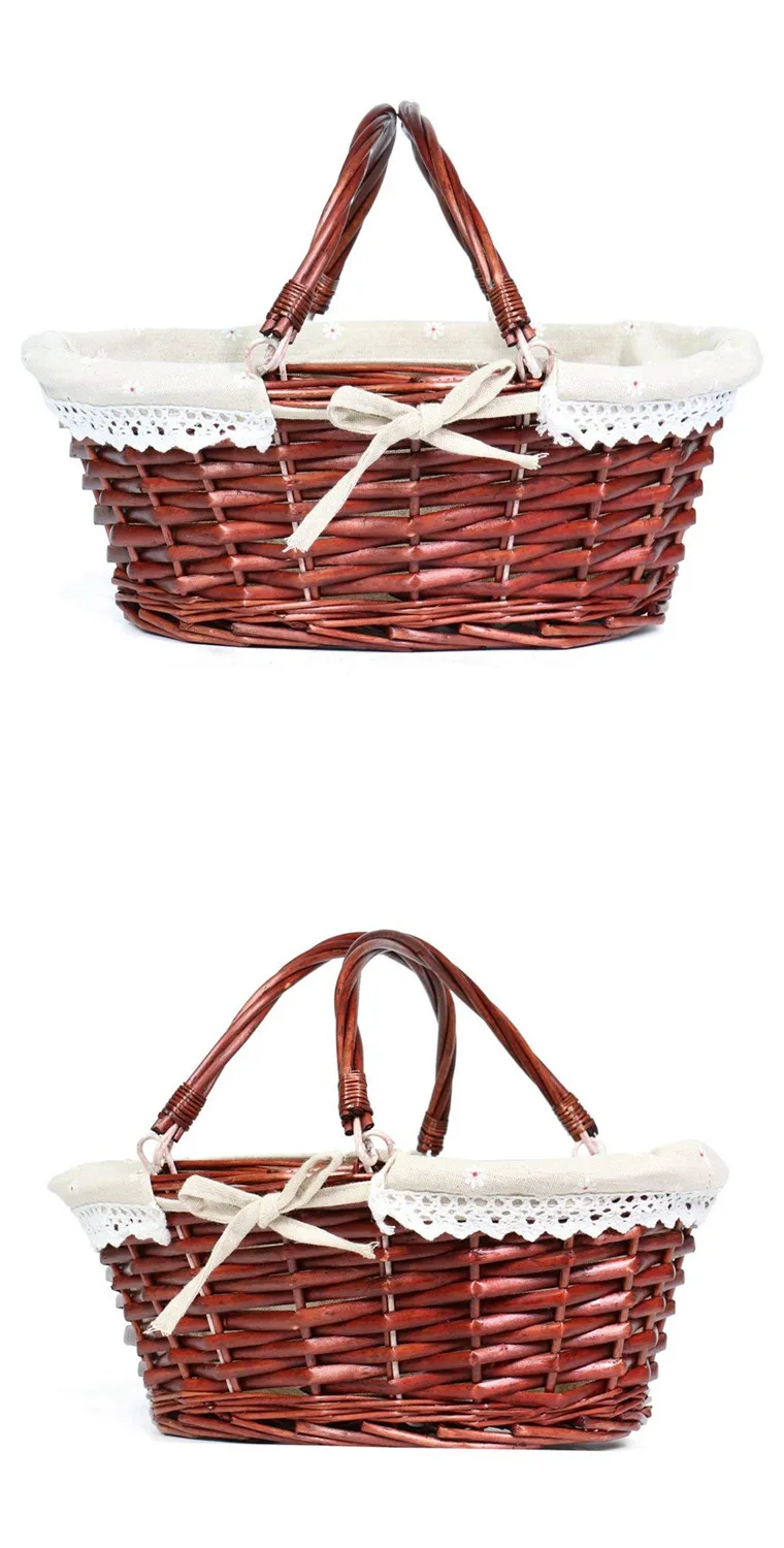 Oval Handmade Wicker Basket Gift Basket With Handles Buy Gift Basket