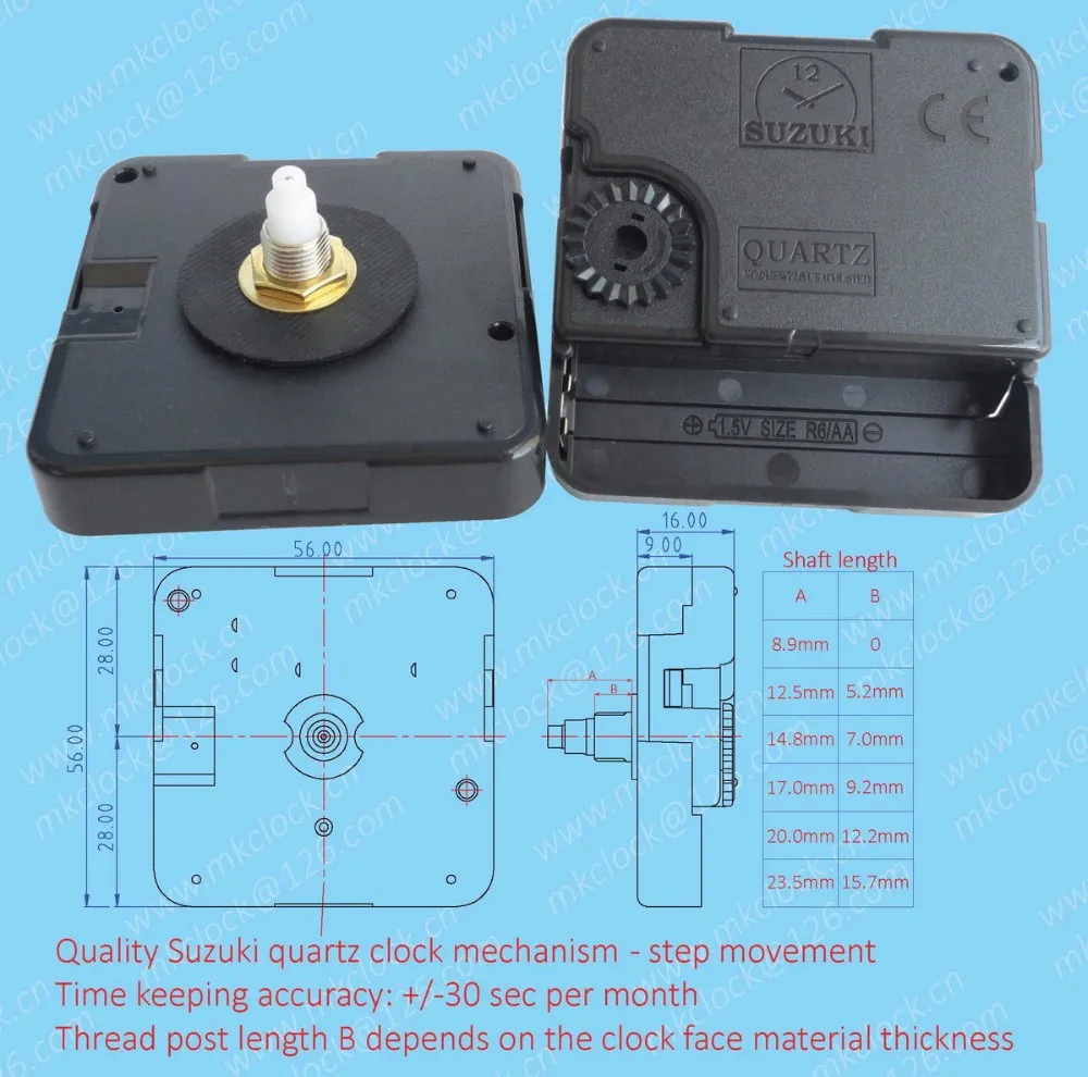 Quality Quartz Analog Clock Mechanism Skip Movement Suzuki Clock