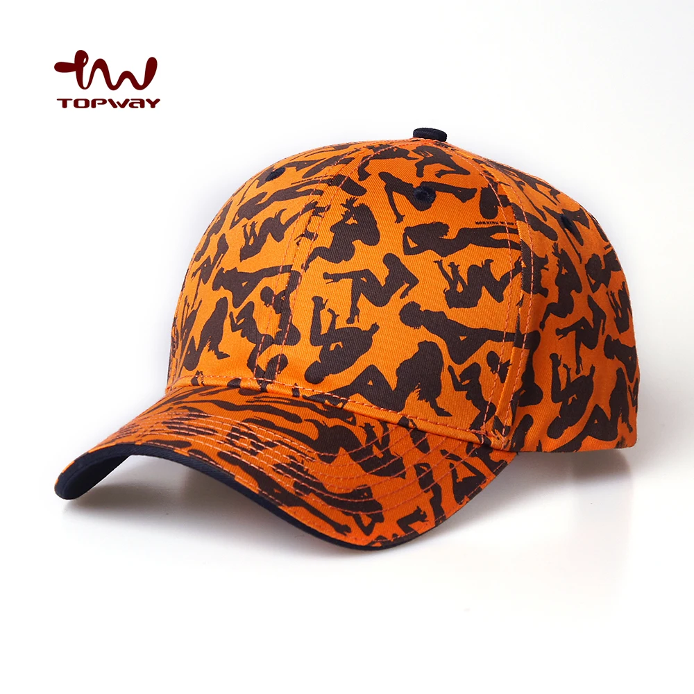 Custom Printed 6 Panel Structured Baseball Cap With Adjustable Hook And