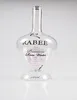 beautiful big rose inside glass vodka bottle with corks