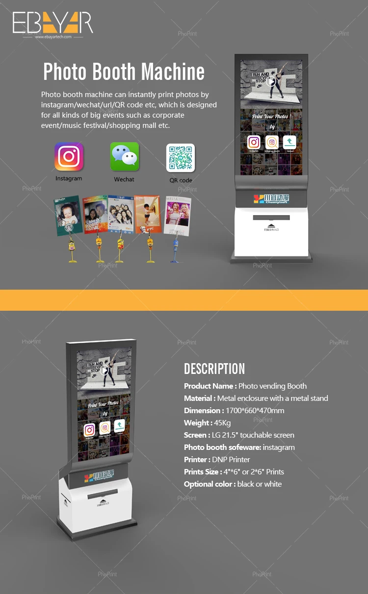Phoprint Photo Booth Scan Qr Code Or Logo In Url Instant Print Photos