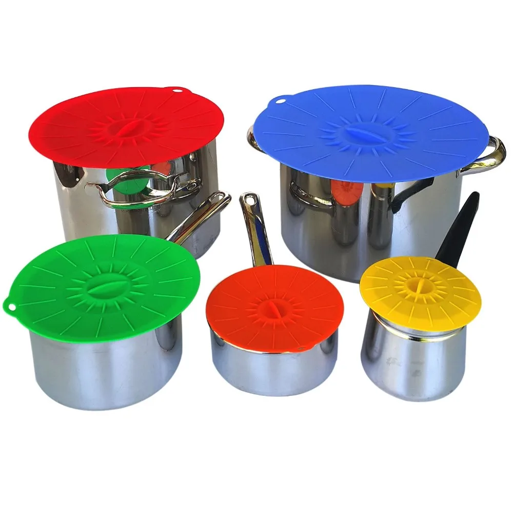 Set Of 5 Reusable Universal Silicone Pot Lid Set/silicone Pots And Pans